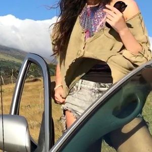 Free People Olive Green Button Henley